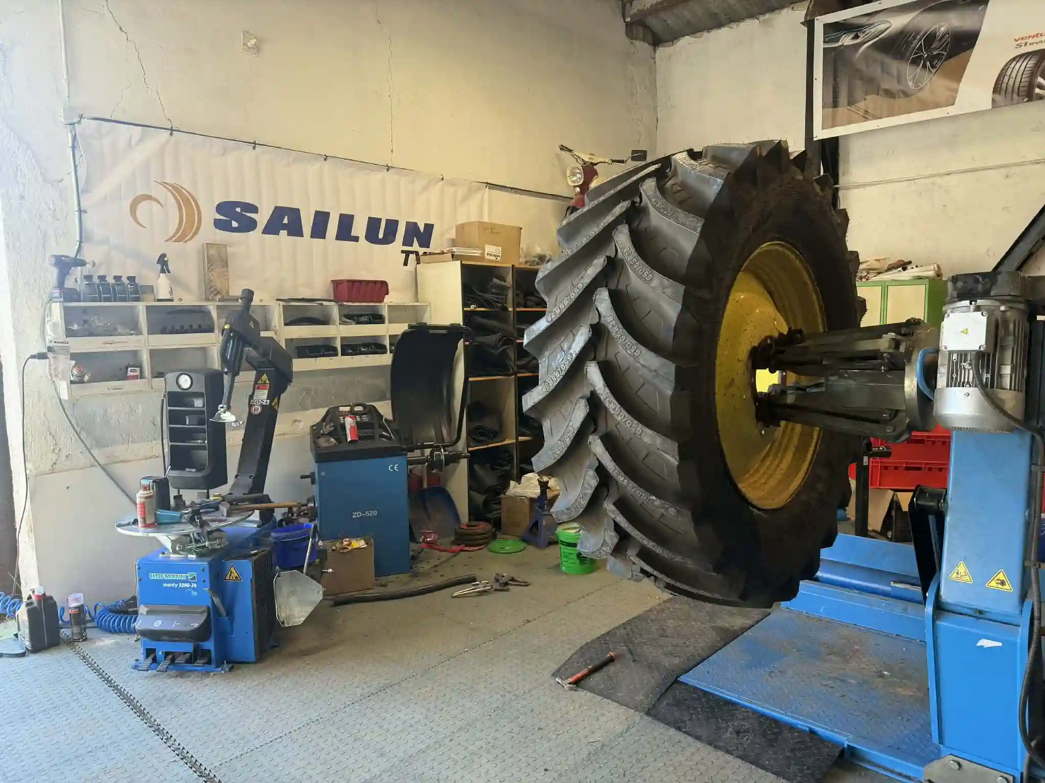 traktor gumi szerelés